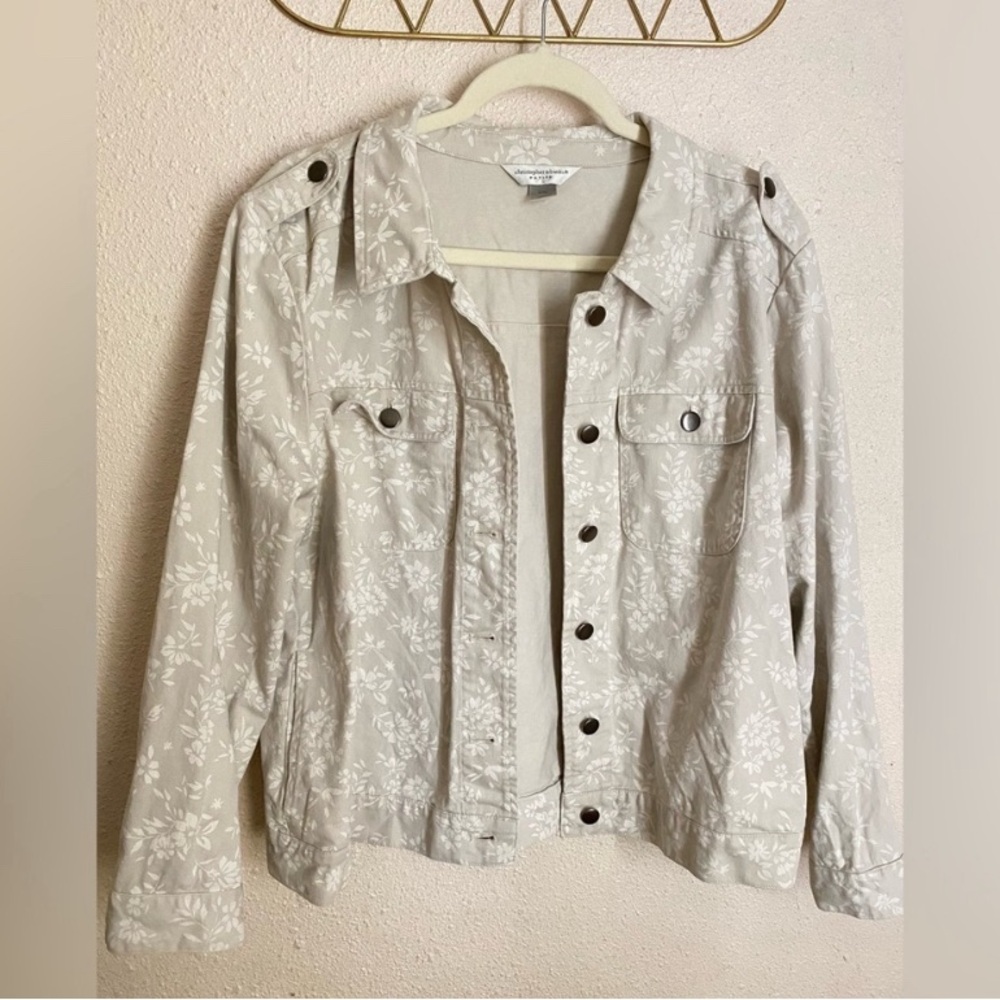 Christopher & Banks Floral Denim Jacket